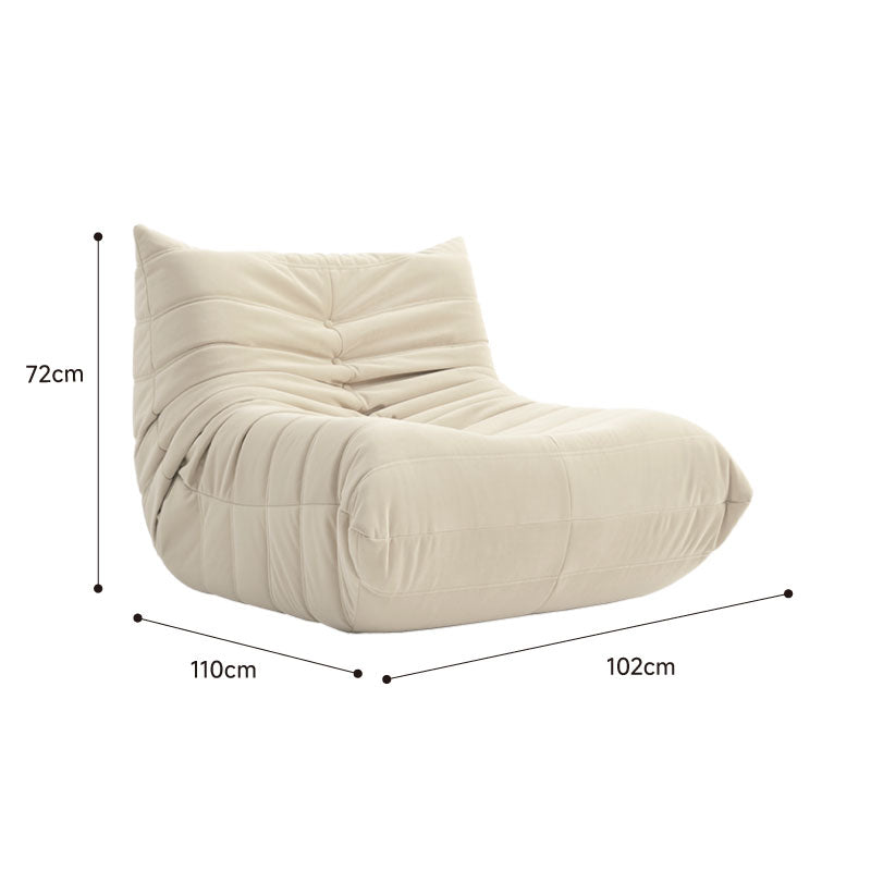 Highly resilient urethane pleated single sofa