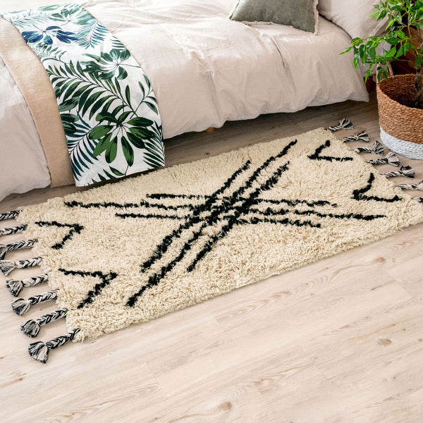 BOHO Cotton Rug, Beni Ourain Pattern [70 x 140cm]