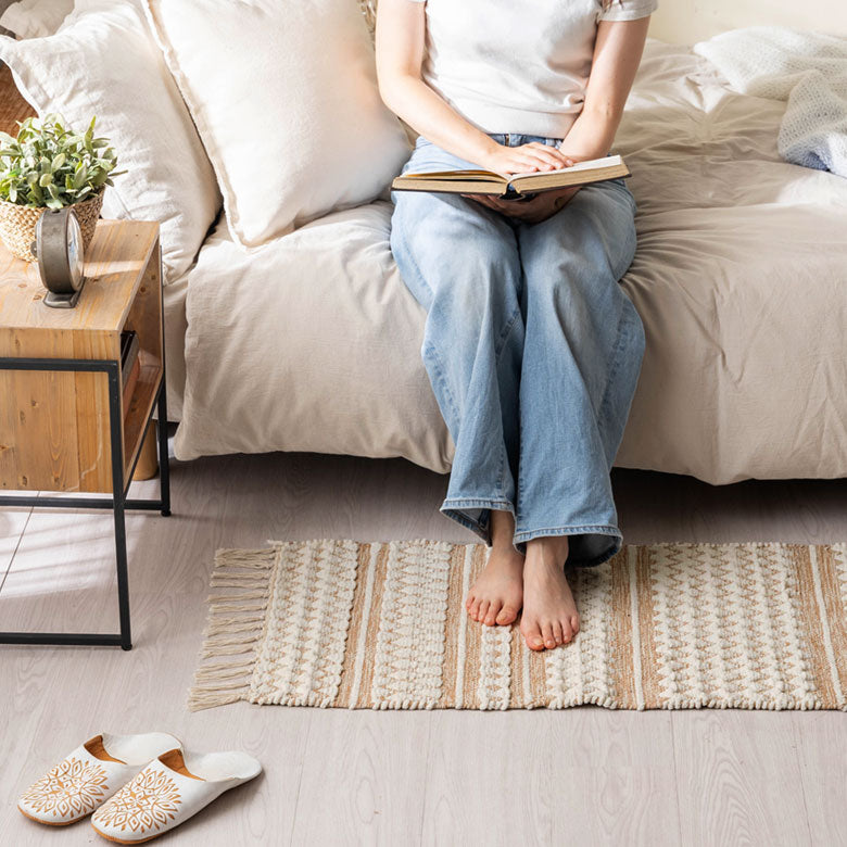 Kitchen mat, cotton, symmetrical, diamond, striped, ethnic