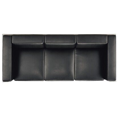 3-seater synthetic leather sofa (Greco LS-994 BK)