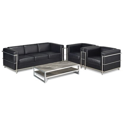 3-seater synthetic leather sofa (Greco LS-994 BK)