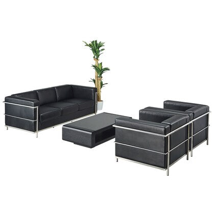 3-seater synthetic leather sofa (Greco LS-994 BK)