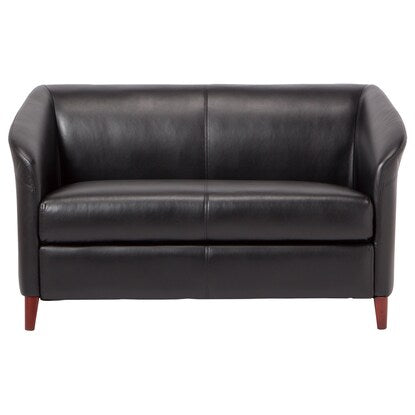 2-person synthetic leather sofa (Abby LS925B BK)