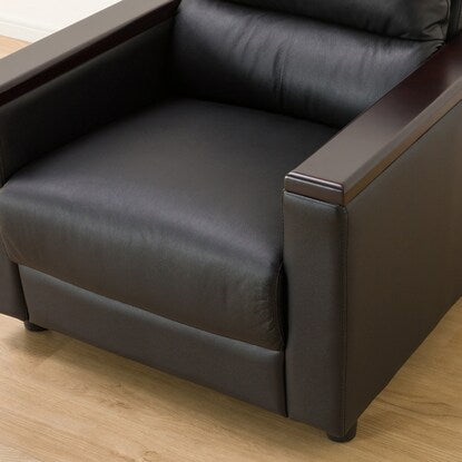 1-seater genuine leather sofa (REGNO HONGWA BK)