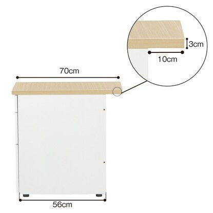 Side desk (3 shelves GD-01 OAK/WH)