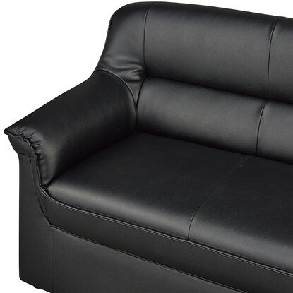 3-seater synthetic leather sofa (MS-101 BK)