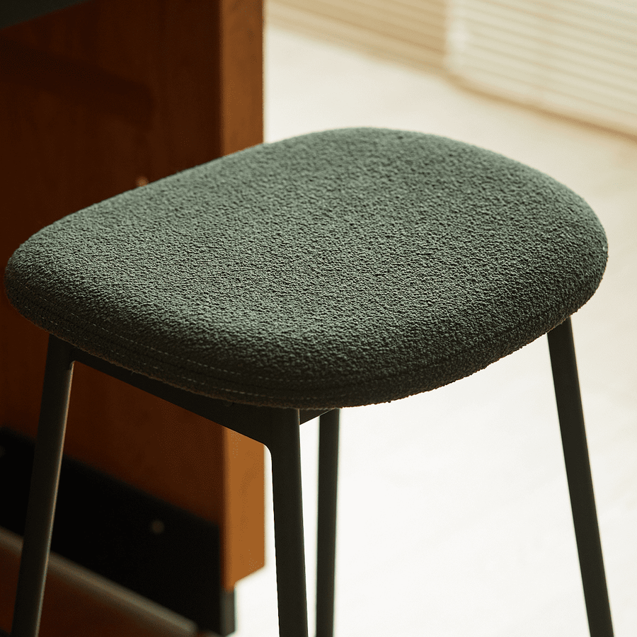Cherry wood steel leg counter chair