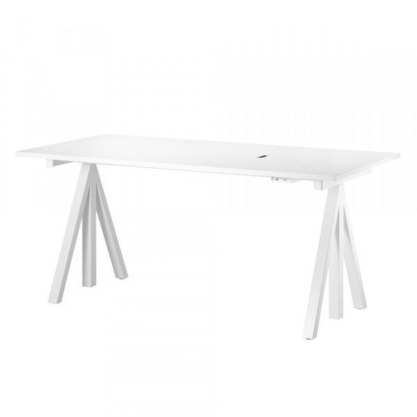 Height-adjustable work desk, 160 x 78 cm, white