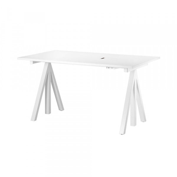 Height-adjustable work desk, 140 x 78 cm, white