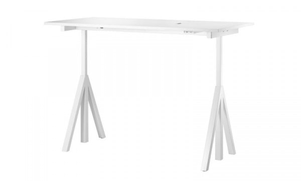 Height-adjustable work desk, 140 x 78 cm, white