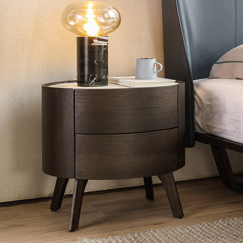 Natural wood bedside table