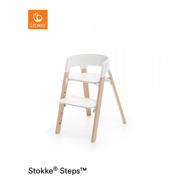 STOKKE STEPS Chair, White x Beech Natural