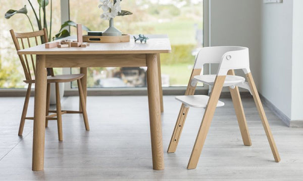 STOKKE STEPS Chair, White x Beech Natural