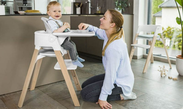 STOKKE STEPS Chair, White x Beech Natural