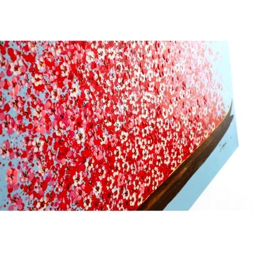 39250 Picture Touched Flower Boat Blue Pink 80×100cm