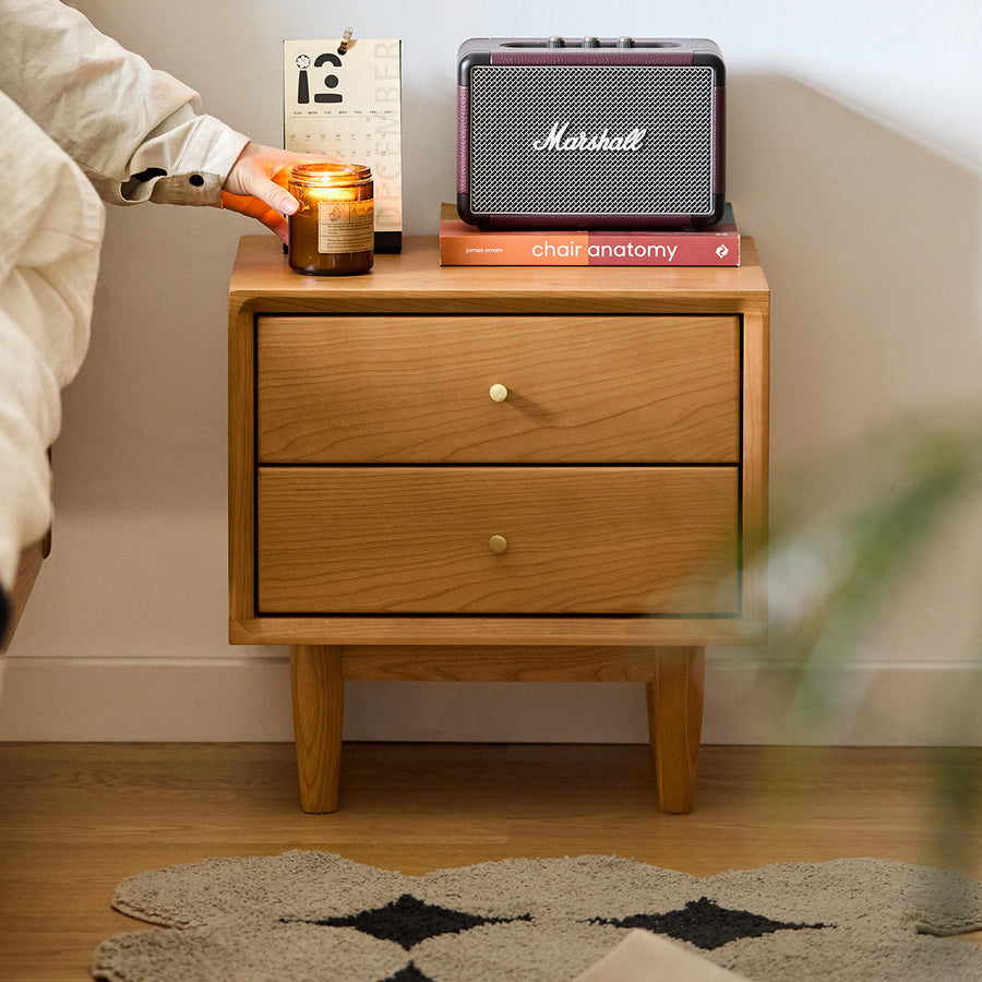 Cherry Wood Compact Night Table