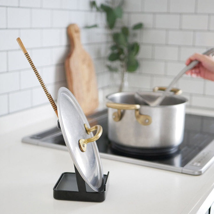 tower お玉&鍋ふたスタンド ブラック