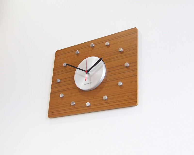 Wall Clock Teak grain Plywood Wall Clock Teak