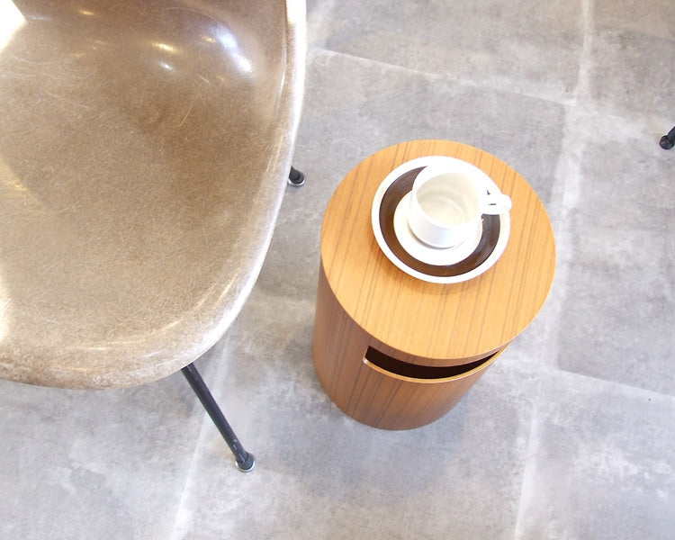 Small Table &amp; Dust Box Teak grain