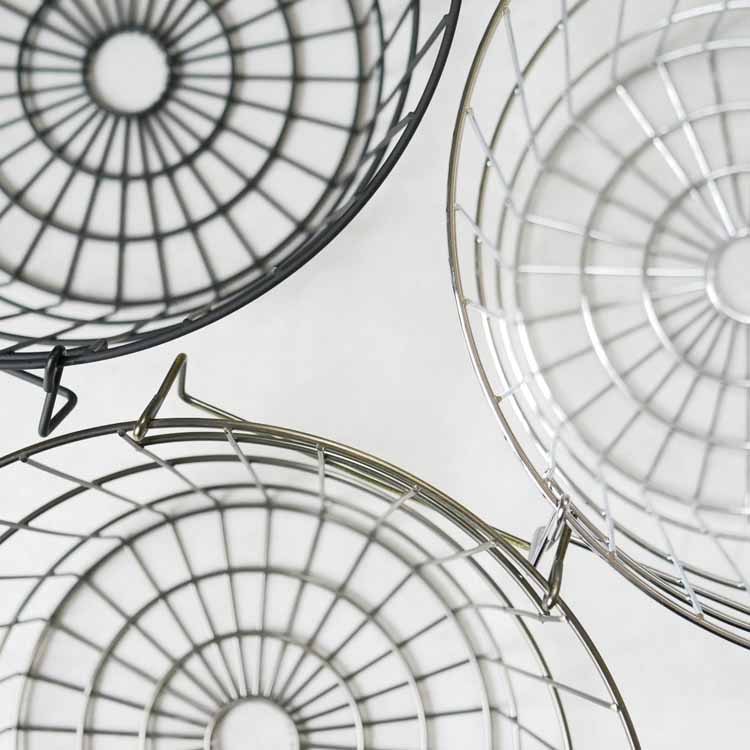 Stacking Basket Round L Silver