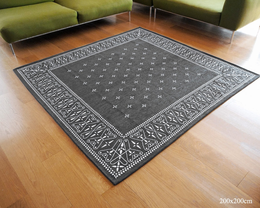 Cross Bandana Rug Gray クロスバンダナラグ グレー 200×200cm