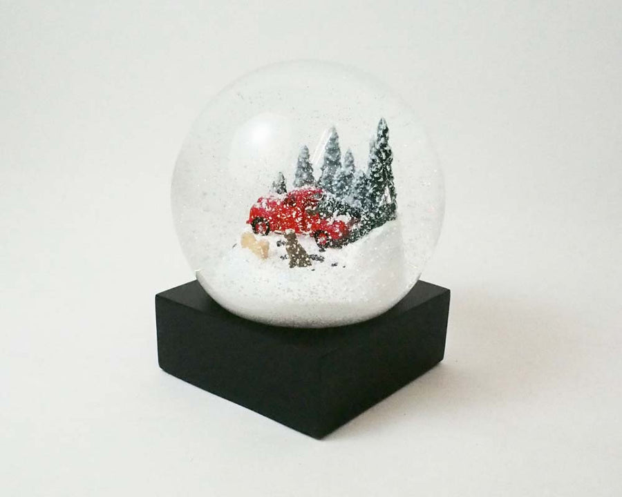 Snow Dome Red Truck with Dog クールスノーグローブス