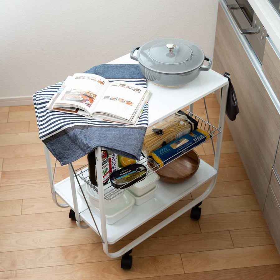 FOLDING TROLLEY SILVER ホワイト