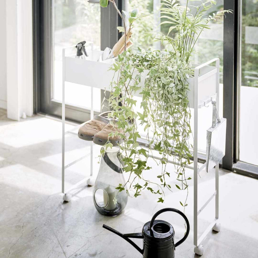 tower entrance storage rack with casters