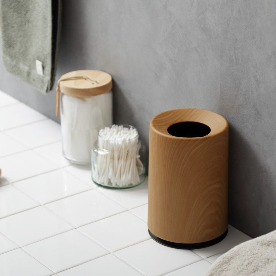 mini TUBELOR Round Dustbin Wood Grain
