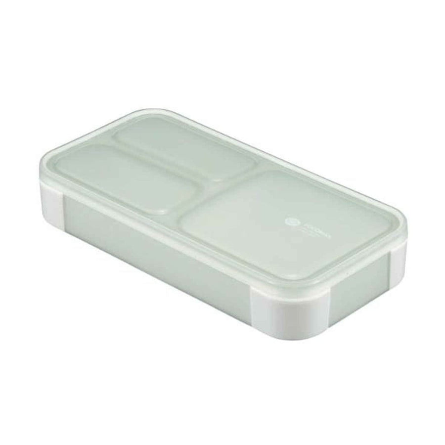 FOODMAN Antibacterial Slim Bento Box (400ml), Case, and Chopsticks (3-Piece Set) Light Gray