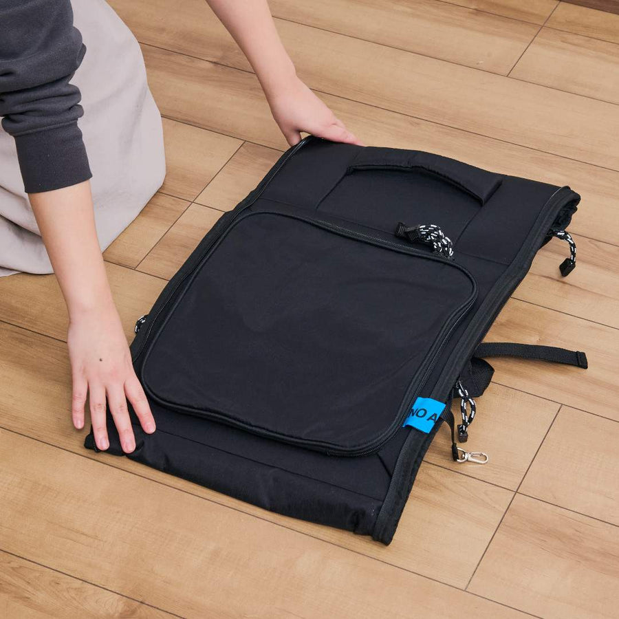 A lightweight pet backpack that can be folded and used as a cage