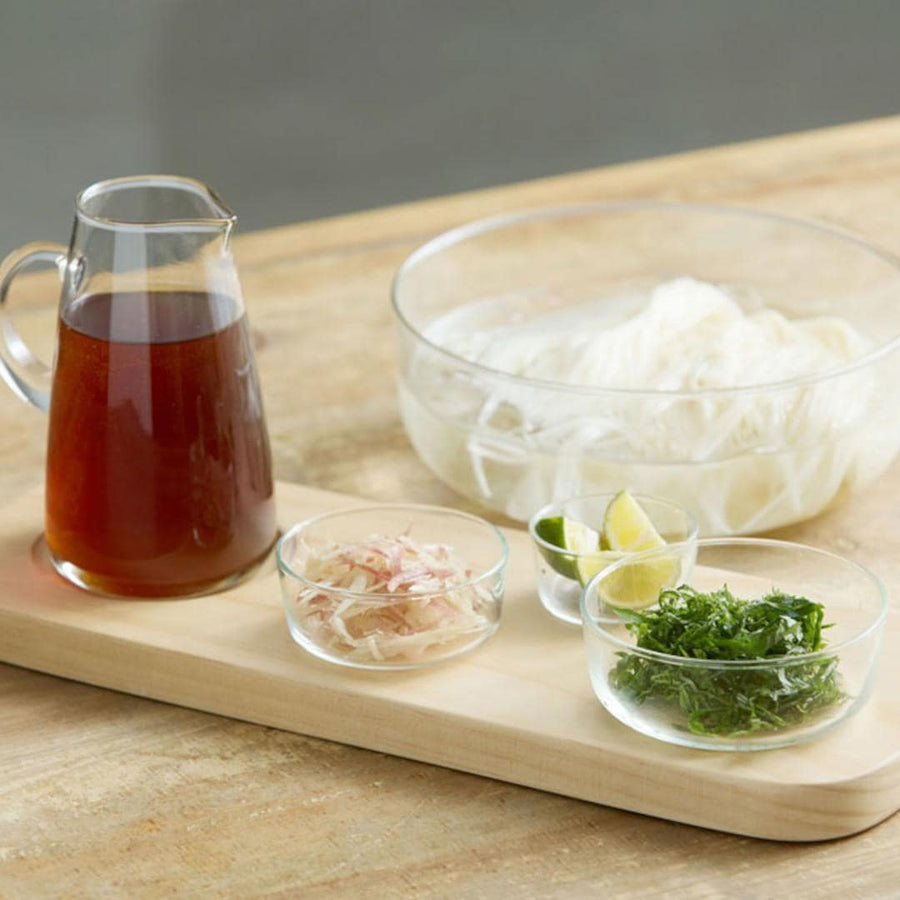 Set of 3 stackable crown glass condiment dishes