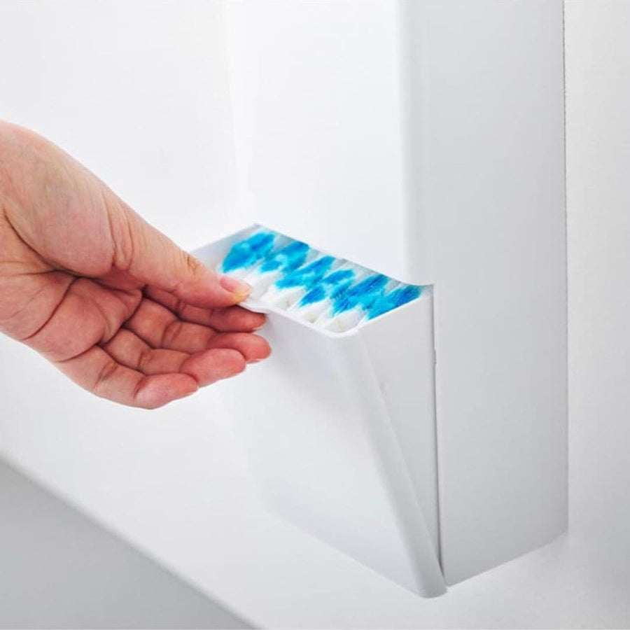 Plate Wall Flushable Toilet Brush Holder with Replacement Brush Storage, Compatible with Plasterboard Walls