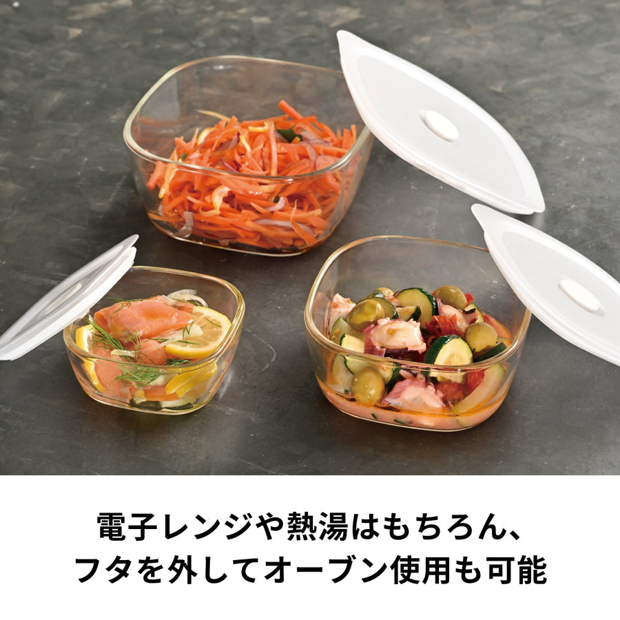 耐熱ガラス製密閉保存容器・角 250