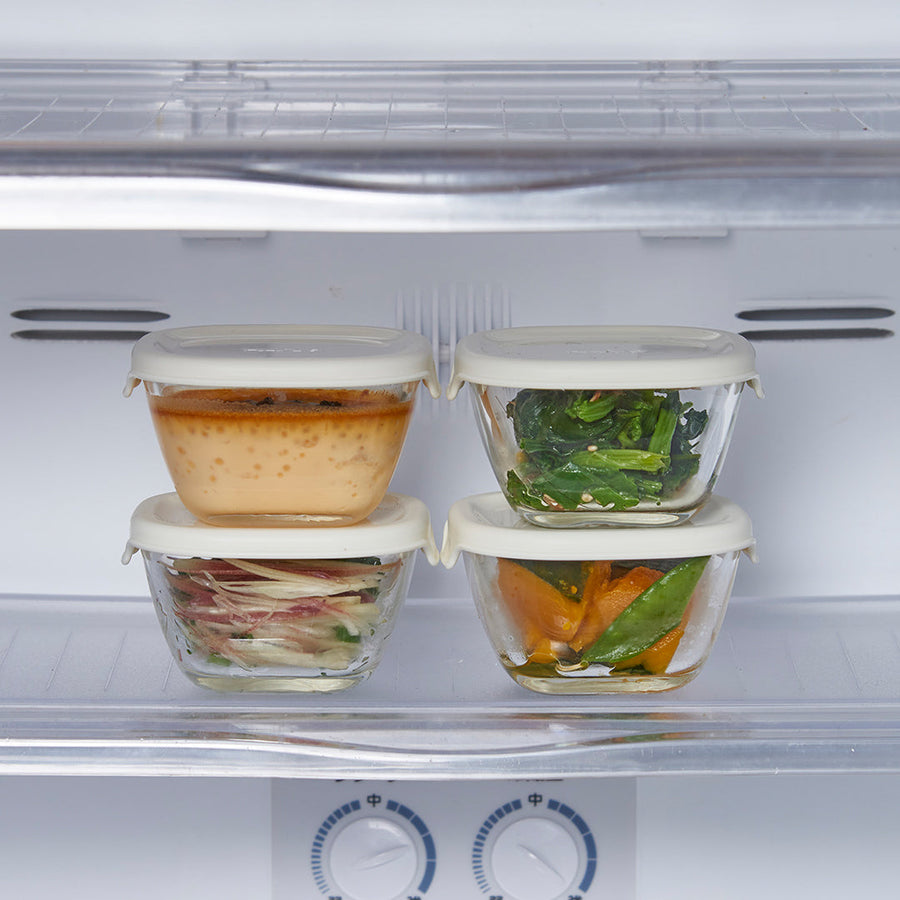 Heat-resistant mini square bowls, set of 4