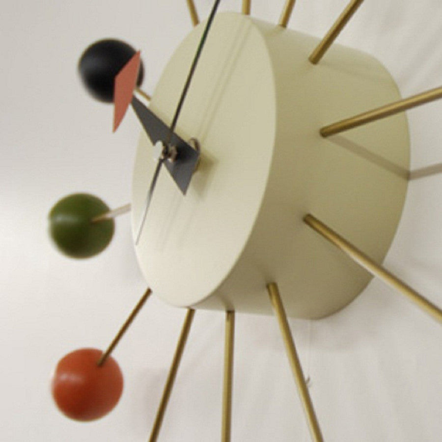 Pop Design Wood Ball Steel Needle Wall Clock