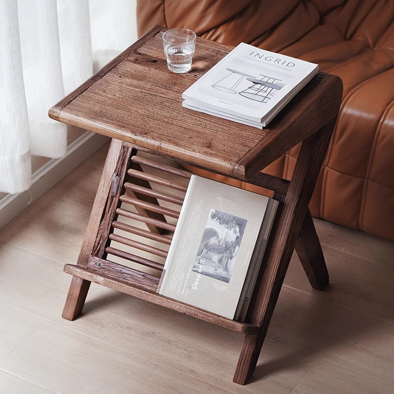 Side table with magazine rack