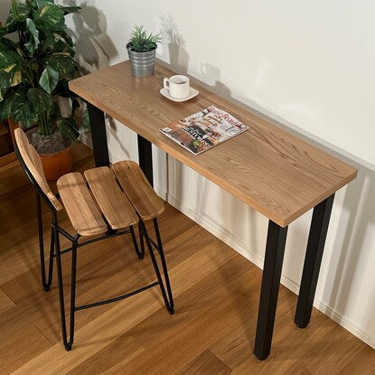 Natural wood elm veneer counter table (120 NA)