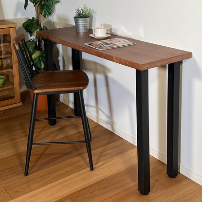 Natural wood elm veneer counter table (120 MBR)