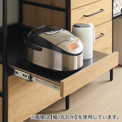 A kitchen counter that combines natural wood veneer with a stainless steel top (SY01KCHOP-S143 LBR)