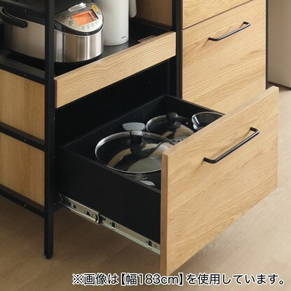 A kitchen counter that combines natural wood veneer with a stainless steel top (SY01KCHOP-S143 LBR)