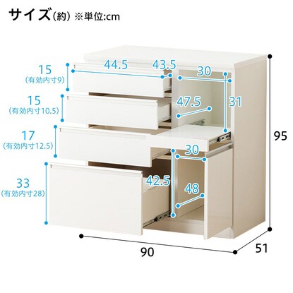 Kitchen counter (Resume 90SH-R WH)