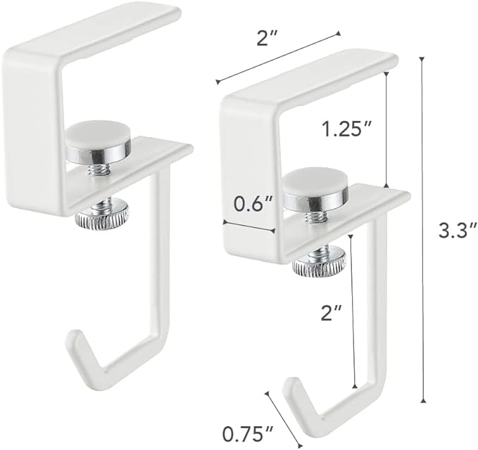 PLATE Under Cupboard Hanger Set of 2 White Hanging Shelf Hooks