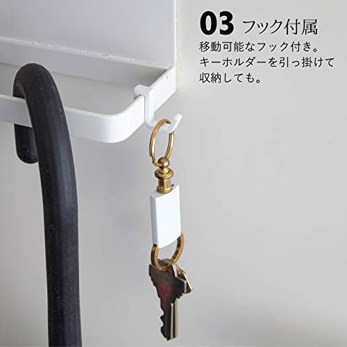 smart magnetic umbrella holder with tray, white, umbrella stand, entrance door storage, hooks included