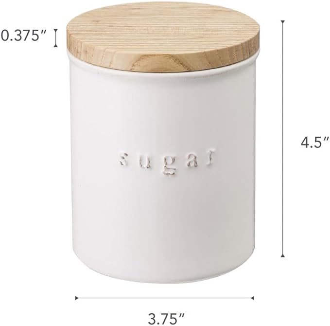 tosca storage container, ceramic canister, sugar, white