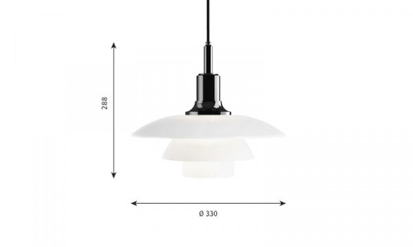 PH 3 1/2-3 Glass Pendant Black Metallized