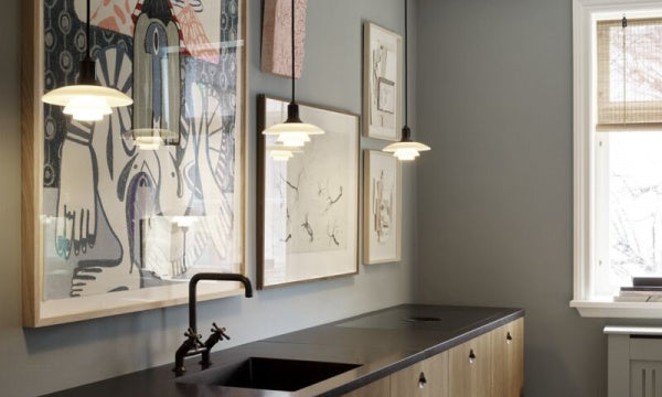 PH 3 1/2-3 Glass Pendant Black Metallized