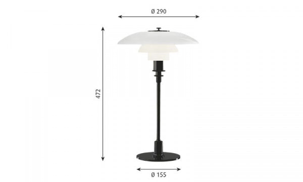 PH 3/2 Table Black Metallized