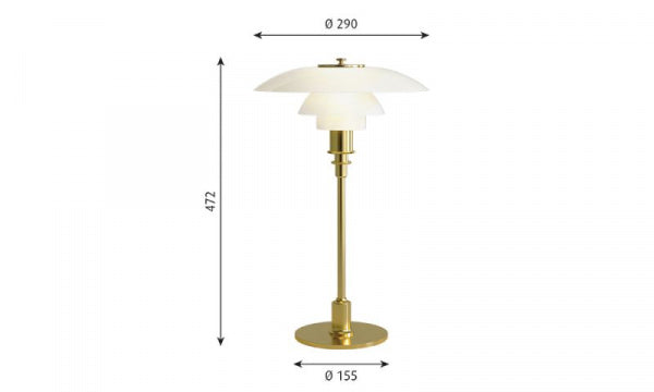 PH 3/2 Table Brass Metallized