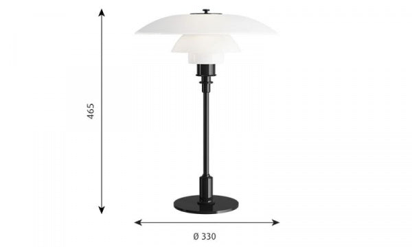 PH 3 1/2-2 1/2 Glass Table, Black Metallized